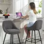 Комплект от 2 бар стола HOMCOM с кадифена тапицерия, снимка 3