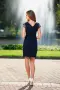 Рокля “Navy Peplum Elegance” – елегантна тъмно синя рокля с пеплум и 3D дантела арт.1378, снимка 3
