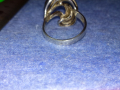 ВЕЛИКОЛЕПЕН АЖУРЕН ВИНТИДЖ АРТ СРЕБЪРЕН ПРЪСТЕН СРЕБРО 925 с БЯЛА ПОЗЛАТА БИЖУТЕРСКА ИЗРАБОТКА 43781, снимка 12