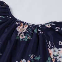Дамска блуза в тъмносиньо с принт на цветя, снимка 8 - Блузи с дълъг ръкав и пуловери - 40148911