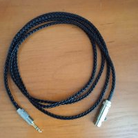  Посребрен кабел за слушалки 3 pin xlr - 1,5m., снимка 1 - Слушалки и портативни колонки - 41248741