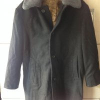 Вълнено мъжко палто шуба яке от естествена агнешка кожа L, снимка 3 - Палта - 35772589