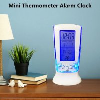 Многофункционален Дигитален настолен часовник, термометър за стая, електронен LED календар, аларма, снимка 1 - Радиокасетофони, транзистори - 41476546