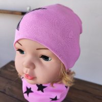 Комплект шапка и шал, снимка 2 - Бебешки шапки - 42361903