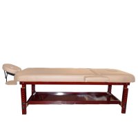 Стационарно дървено легло за масаж и козметика 309, Черно/Бежово, снимка 10 - Кушетки - 41598832