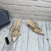 Дамски изискани чехли на ток MANOLO BLAHNIK - реплика, снимка 5 - Дамски обувки на ток - 36152324
