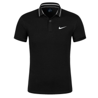 Nike Court Dry  черна полиестерна тениска с поло яка размер ХХЛ, снимка 2 - Тениски - 44784460