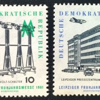 ГДР, 1961 г. - пълна серия чисти марки, панаир, 3*15, снимка 1 - Филателия - 41839571