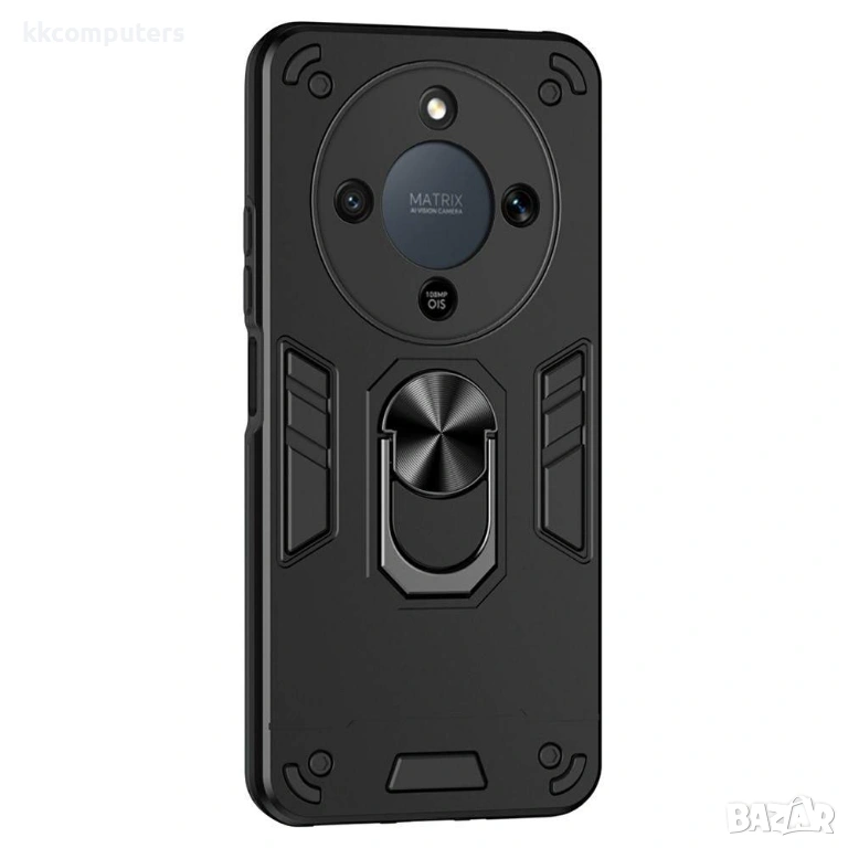 Калъф за Honor Magic8 Lite 5G - PC+TPU, с Ротационен стенд, Монтаж за Кола, 3 Цвята, Вкл. Протектор, снимка 1