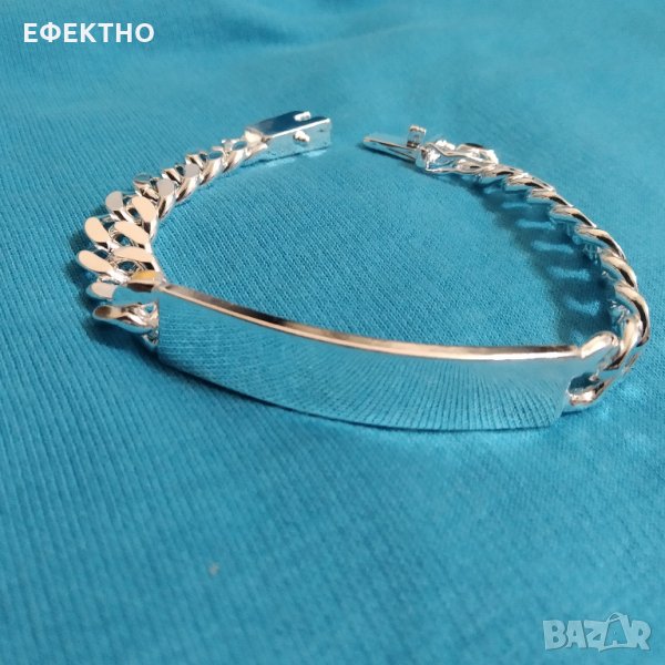 Сребърна гривна с плочка,проба 925, снимка 1