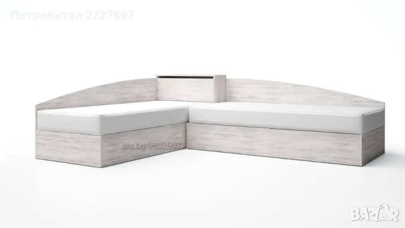 Ъглови легла с ракла И матраци 90/200 см. С повдигащи механизми, снимка 1