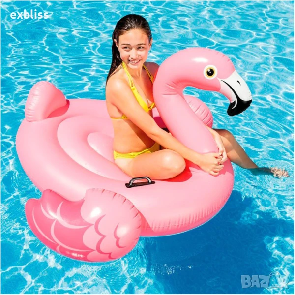 Надуваем остров розово фламинго 142х137х97 см, снимка 1