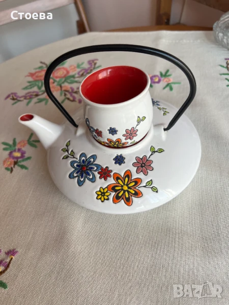 оригинален керамичен чайник+ подарък, снимка 1