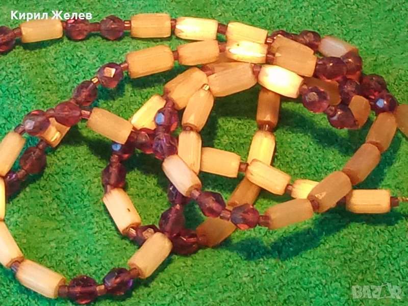 ОПУШЕН ФАСЕТИРАН КРИСТАЛ СТАРИННО ВИНТИДЖ с АМЕТИСТ и БРОНЗ 8691, снимка 1