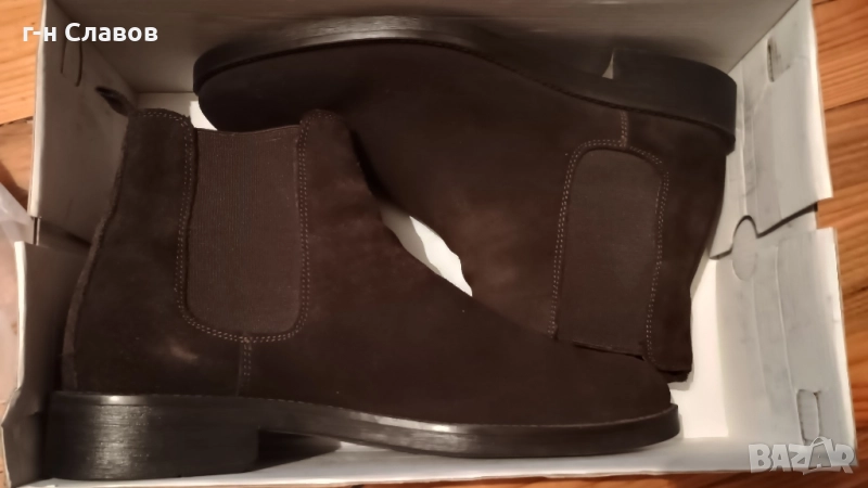 ZARA КОЖА Велур Боти, снимка 1