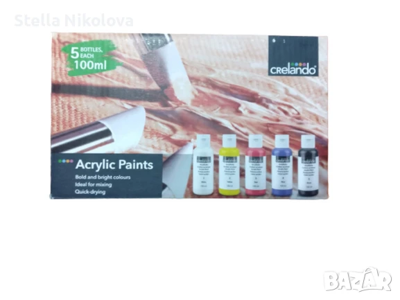 Акрилни бои 5цв. х 100 мл., снимка 1