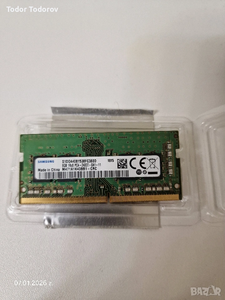 8gb Ddr4 2400 рам за лаптоп SODIMM, снимка 1