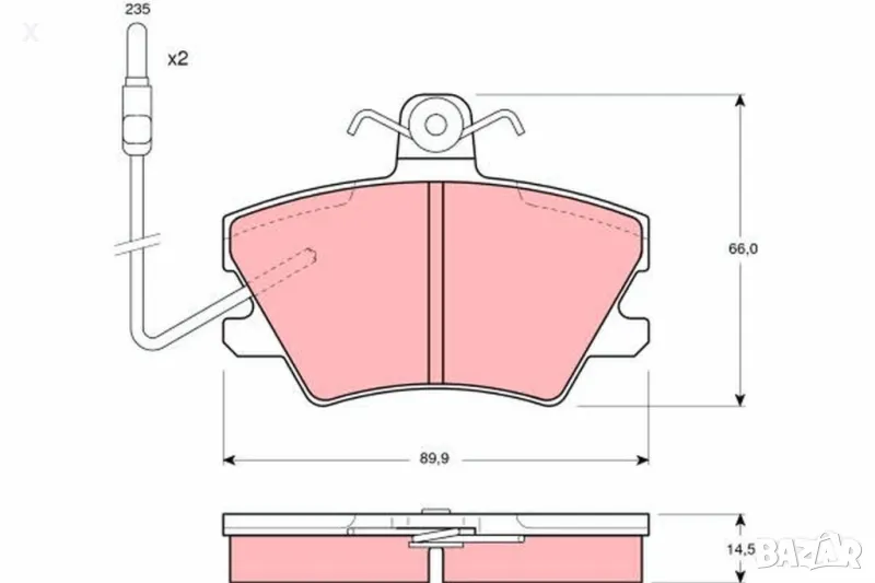 338 НАКЛАДКИ ПРЕДНИ RENAULT 5, 9, 11, 18, 19, 20, 21, 25, 30, Super 5, Rapid, Fuego, Espace, Clio   , снимка 1