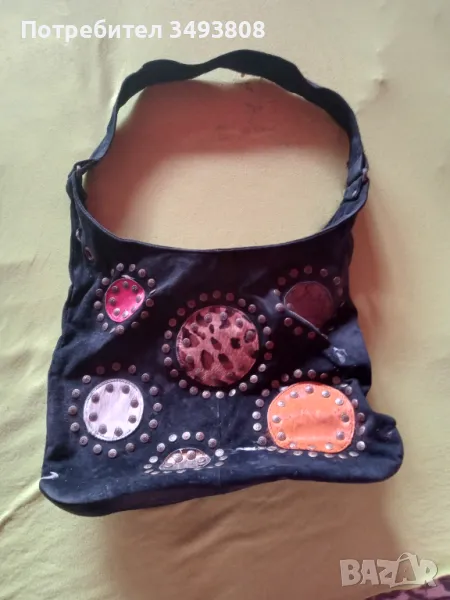 Хубава дамска велурена чанта, снимка 1