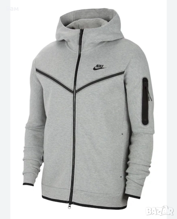 Оригинално мъжко горнище Nike Tech Fleece White tag размер М, снимка 1