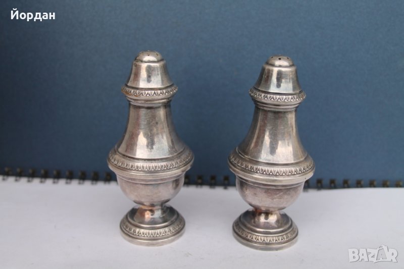 Френски прибори за сол и черен пипер посребрени, снимка 1
