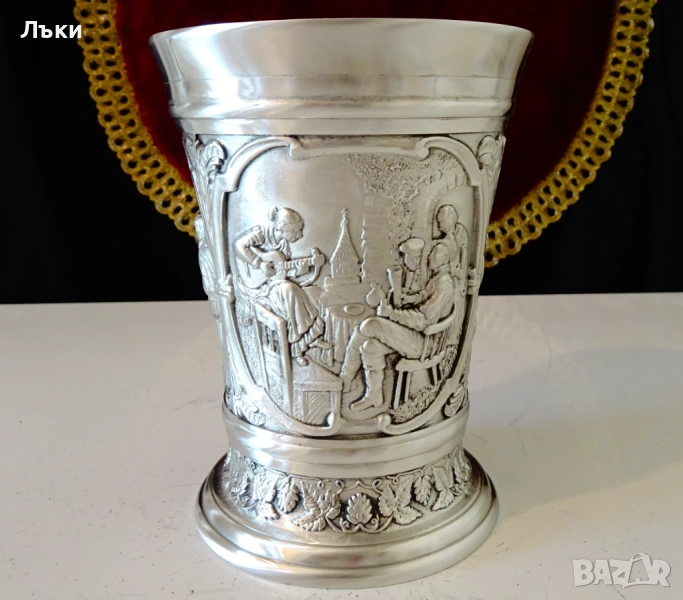 Чаша от калай,халба 400 мл.,картини шедьоври. , снимка 1