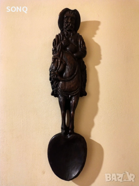 Огромна Лъжица Дърворезба- Дон Кихот, снимка 1