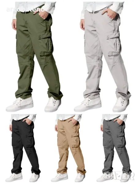 Мъжки свободни ежедневни прави карго панталони с няколко джоба, 5цвята , снимка 1