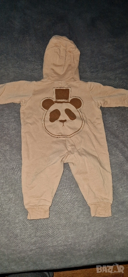 3-6м 68см Гащеризон, помук, мики маус, бежов, без следи от употреба , снимка 1