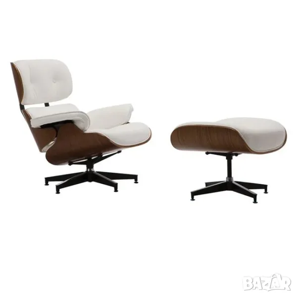 Кресло с табуретка Relax Бяла, снимка 1