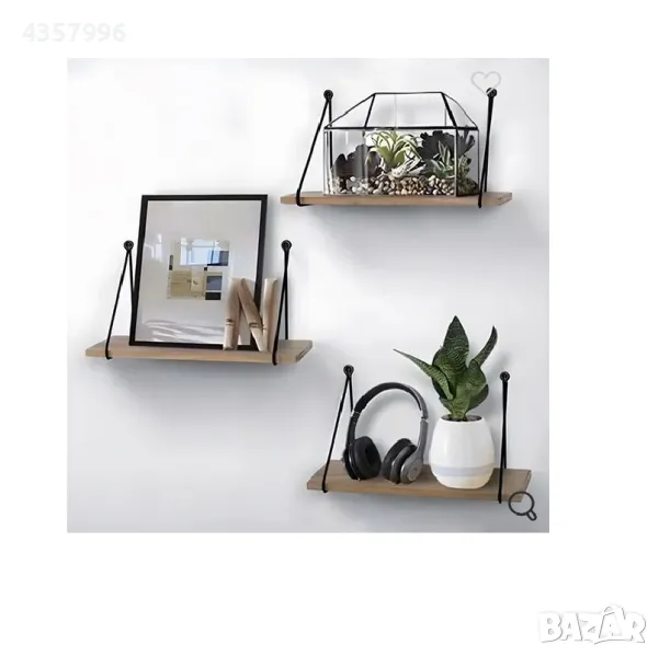 Декоративен рафт за стена, 1бр., Бежов , снимка 1