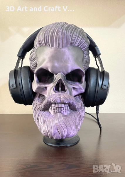 Поставка за слушалки Череп бръснар, снимка 1