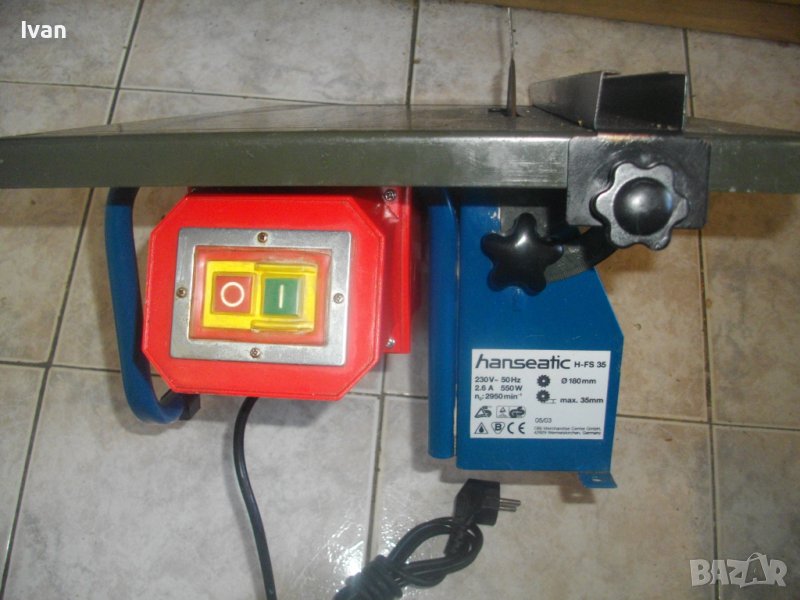 550W/ф180мм-Немска Профи Ел.Машина Мокро/Сухо Рязане 35мм Плочи/Плочки-HANSEATIC-С Паралел Линеал , снимка 1