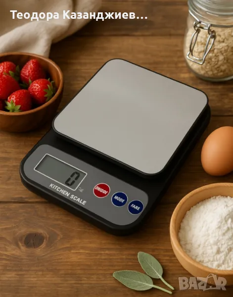 Кухненска везна Rosberg, 5 кг., 2хААА батерии , LED екран, снимка 1