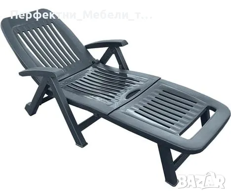 Сгъваем шезлонг Италия,наличен-бял,зелен,бежев цвят-колела и подлакътници, снимка 1