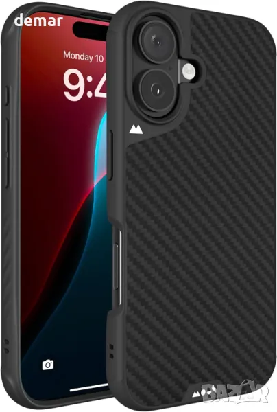 Калъф Mous за iPhone 16 с MagSafe - въглеродни влакна, снимка 1