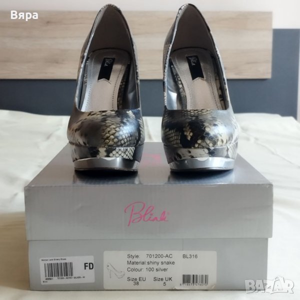 Елегантни обувки Blink, змийска шарка,38 номер , снимка 1