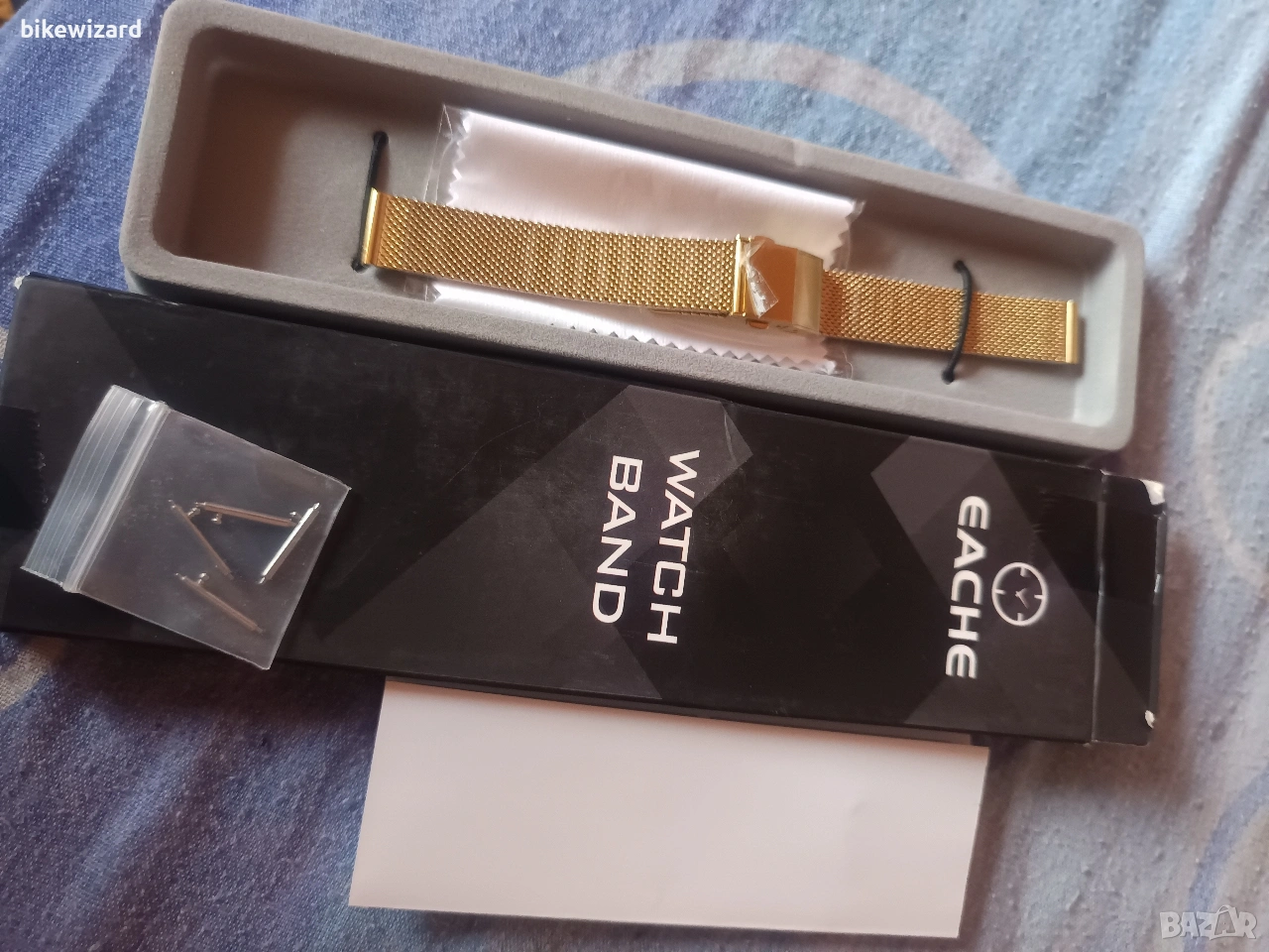 Eache 14 мм. златиста верижка + патенти НОВА, снимка 1