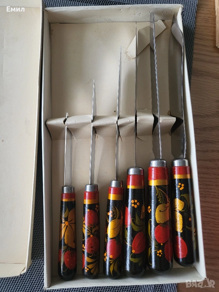 Набор ножове СССР ХОХЛОМА, снимка 1