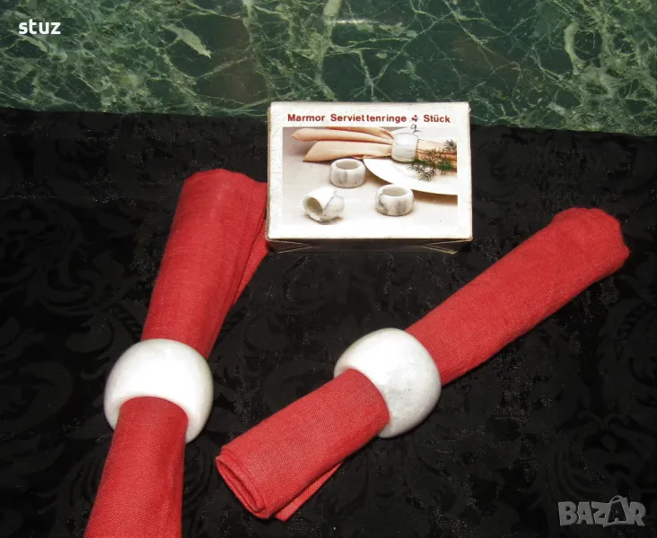 Мраморни халки, пръстени за салфетки, комплект 2бр., снимка 1
