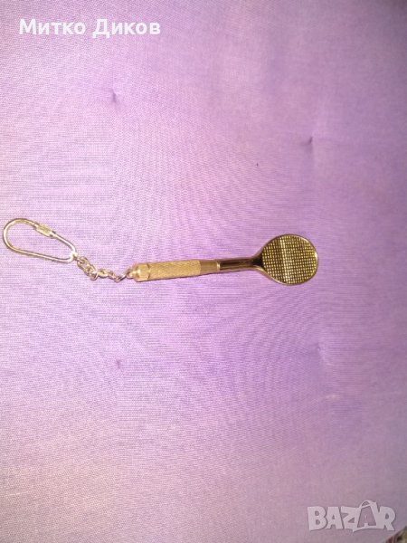 Ключодържател ракета за тенис метален с отвертка звезда, снимка 1