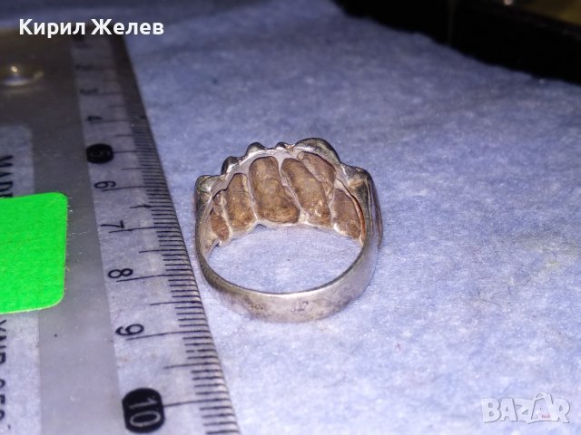 ШАРМАНТЕН СРЕБЪРЕН БЕЛ ЕПОК СТИЛ ПРЪСТЕН ОКСИДИРАНО СРЕБРО 925 МАЙСТОРСКА РЪЧНА ИЗРАБОТКА 36590, снимка 11 - Пръстени - 39980008