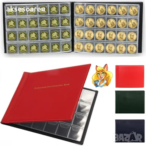 Кожен класьор албум с капачета за 240 монетни пари книга колекция за събиране на монети подарък за с, снимка 3 - Нумизматика и бонистика - 35550991