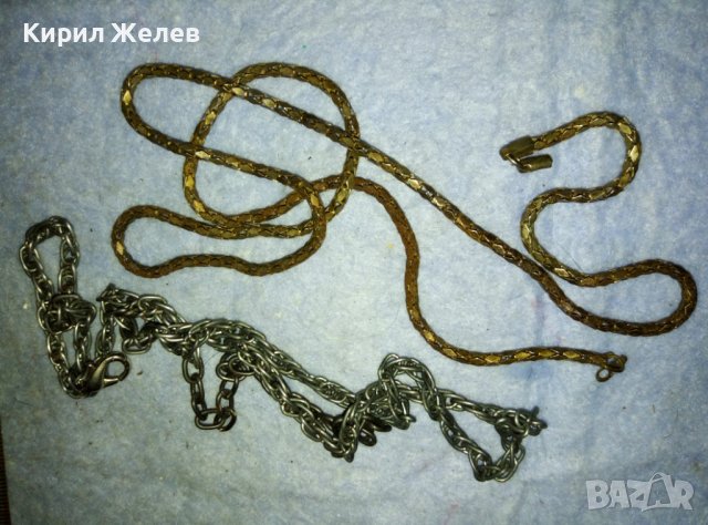 ДВЕ СТАРИ СТОМАНЕНИ СИНДЖИРЧЕТА ВЕРИЖКИ ЛАНЧЕТА ВИНТИДЖ ПЛЕТКА 30798