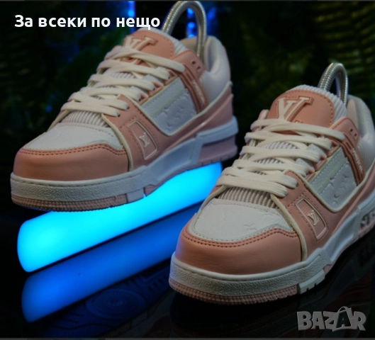 Louis Vuitton Дамски Маратонки С Кутия👟Дамски Спортни Обувки Цвят Бяло и Розово Код S315, снимка 4 - Маратонки - 52427831