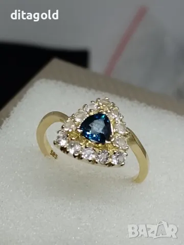 Нов 14К златен пръстен с естествени топази, снимка 1