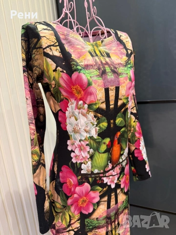 Шарена трикотажна рокля , снимка 2 - Рокли - 53242615