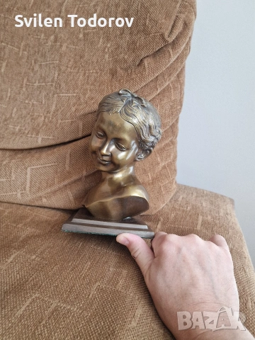 Бронзов бюст на момиче, снимка 4 - Колекции - 53663069