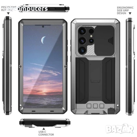 Samsung Galaxy S25 Ultra R-JUST Удароустойчив/Водоустойчив Калъф и Протектор, снимка 4 - Калъфи, кейсове - 51427024