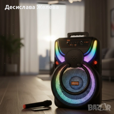 Преносима Bluetooth тонколона WSJA– Караоке, FM, LED ефекти